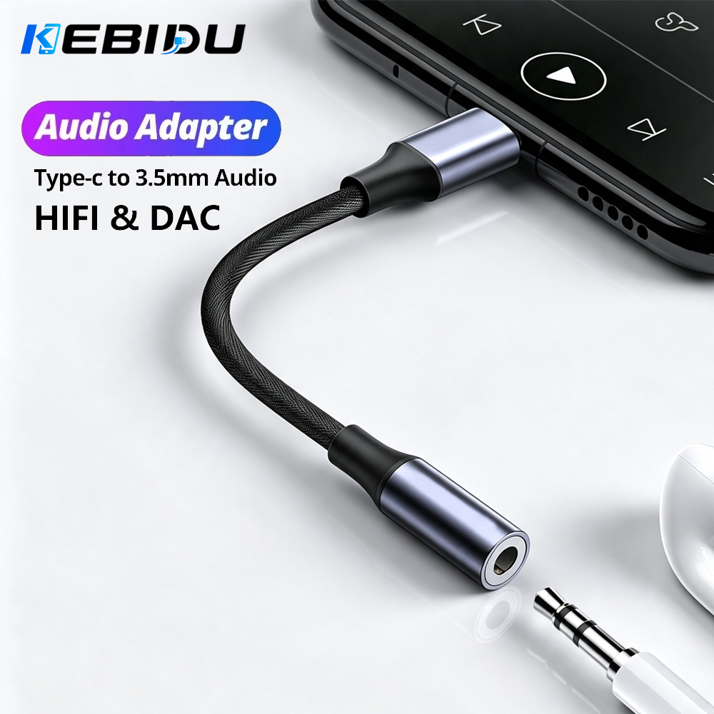 Audiophile Headphone Wired - KEBIDU Typ C auf 3,5mm Audio-Adapter