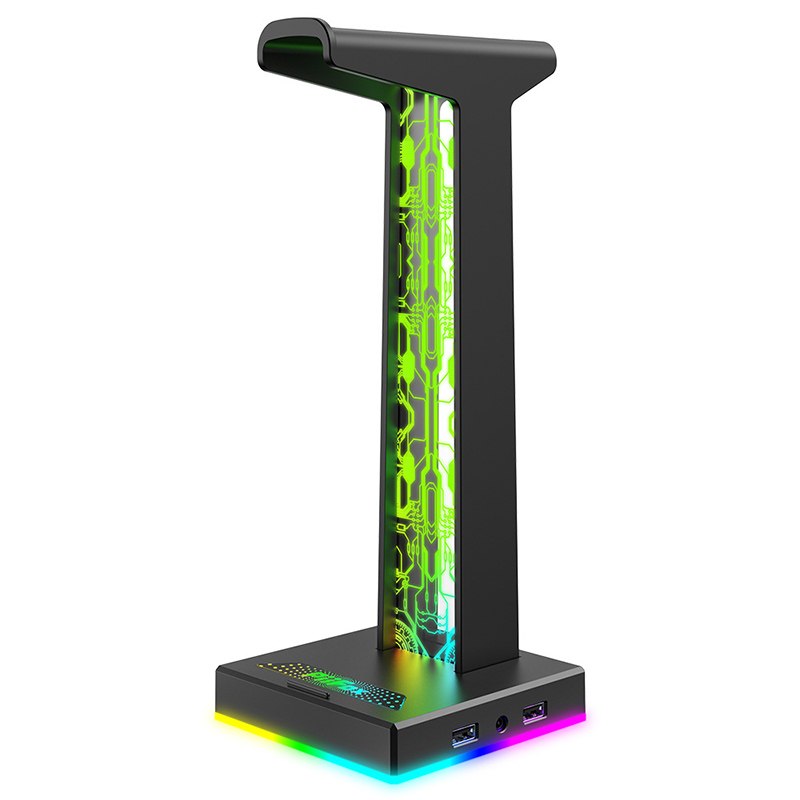 Gaming Headset Rgb - RGB-Gaming-Kopfhörerständer, Dual-USB-Anschluss, 3,5 mm Audio-Anschluss, 10