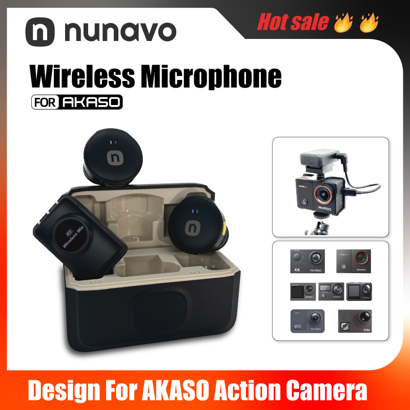 Shure Mic Mv7 - NUNAVO Drahtloses Mikrofon für AKASO EK7000/EK7000Pro/V50X/V50