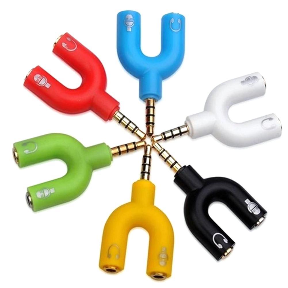 Earphone Splitter Jack - 1PC Dual 3,5 MM U Typ