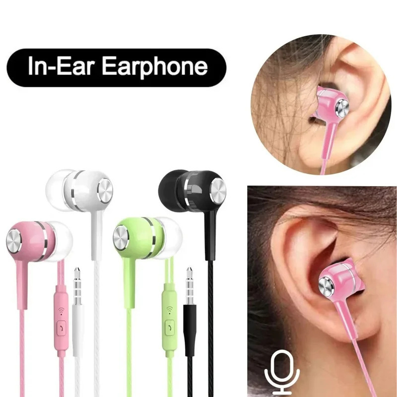Wired Earphone Mic - 1/2/3/4 Stück 3,5-mm-Kabelgebundene In-Ear-Kopfhörer mit HD-Mikrofon,