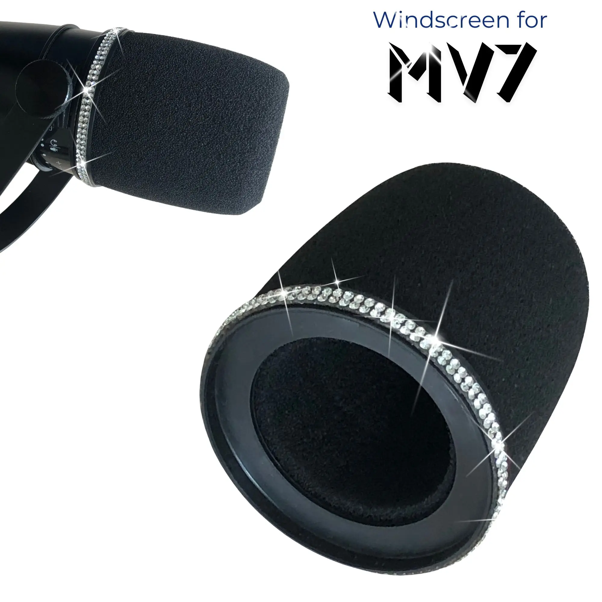 Shure Mic Mv7 - Funkelnder MV7-Schaum-Pop-Filter für Shure MV7, MV7X,