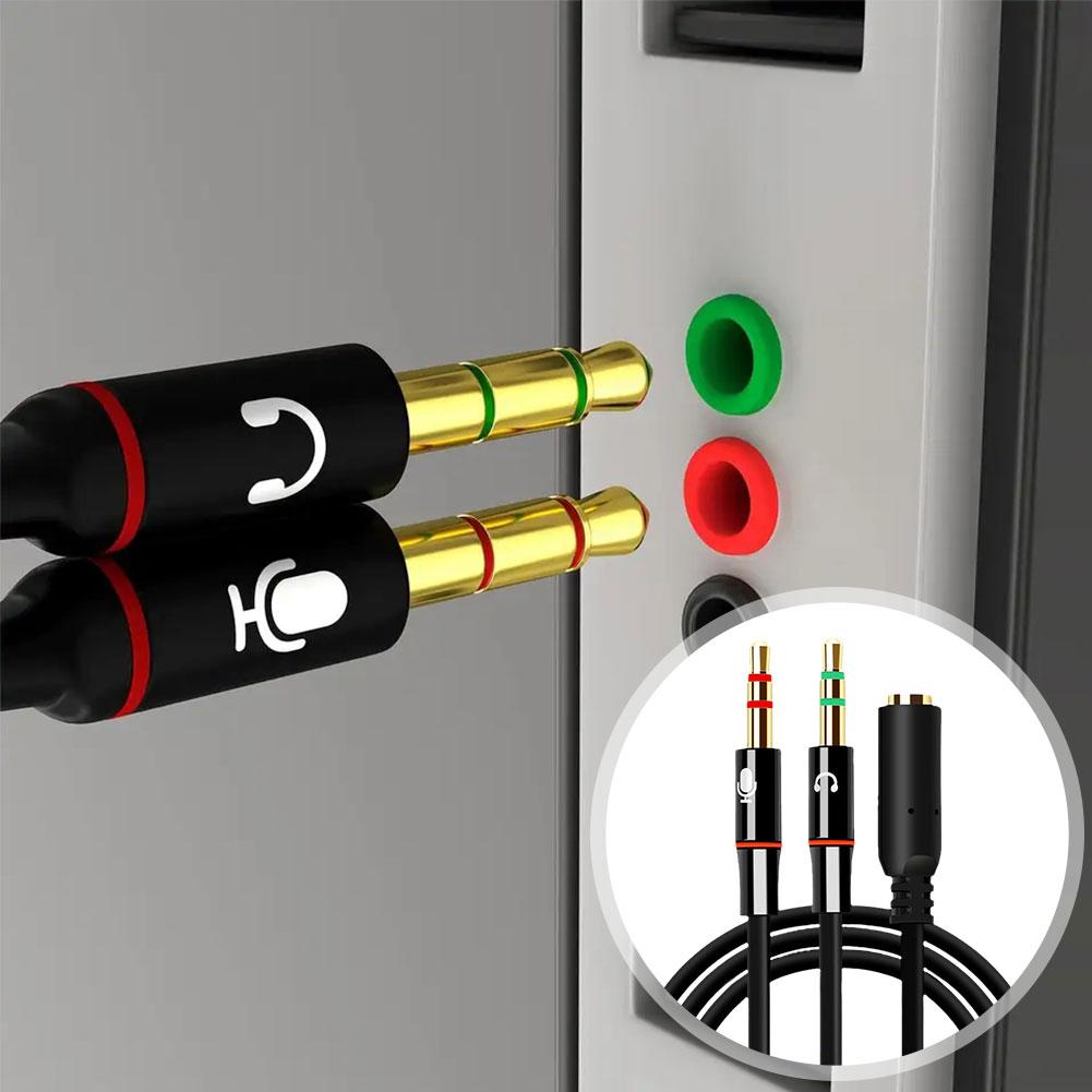Audio Splitter Y - Kopfhörer-Mikrofon-Audio-Konverter-Splitter für Computer, 3,5-mm-Buchse auf 2