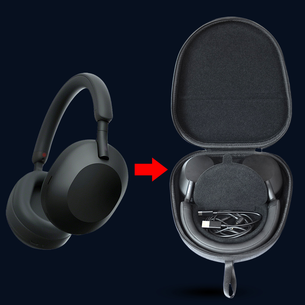 Sony Headphone Wh-1000Xm5 - Hartschalen-Tragetasche, stoßfest, schützende Hartschale, kratzfeste EVA-Hartschale,
