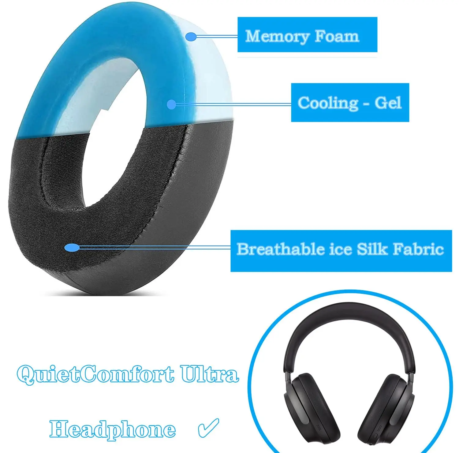 MOUDUNG Kühlgel-Ohrpolster für – Bose Headphone Qc Ultra Bewertung und Preis