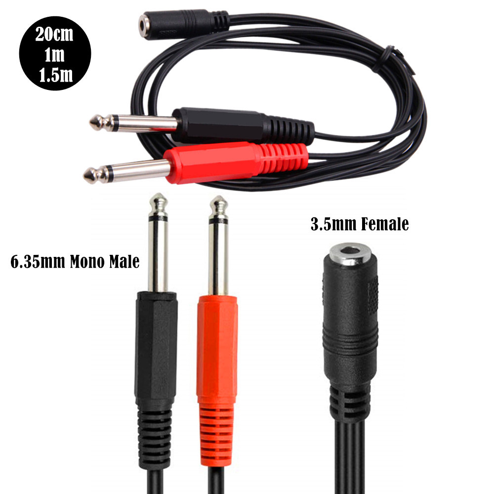 6,35 mm Stecker auf 2 6,35 mm  – Audio Splitter Y Bewertung und Preis