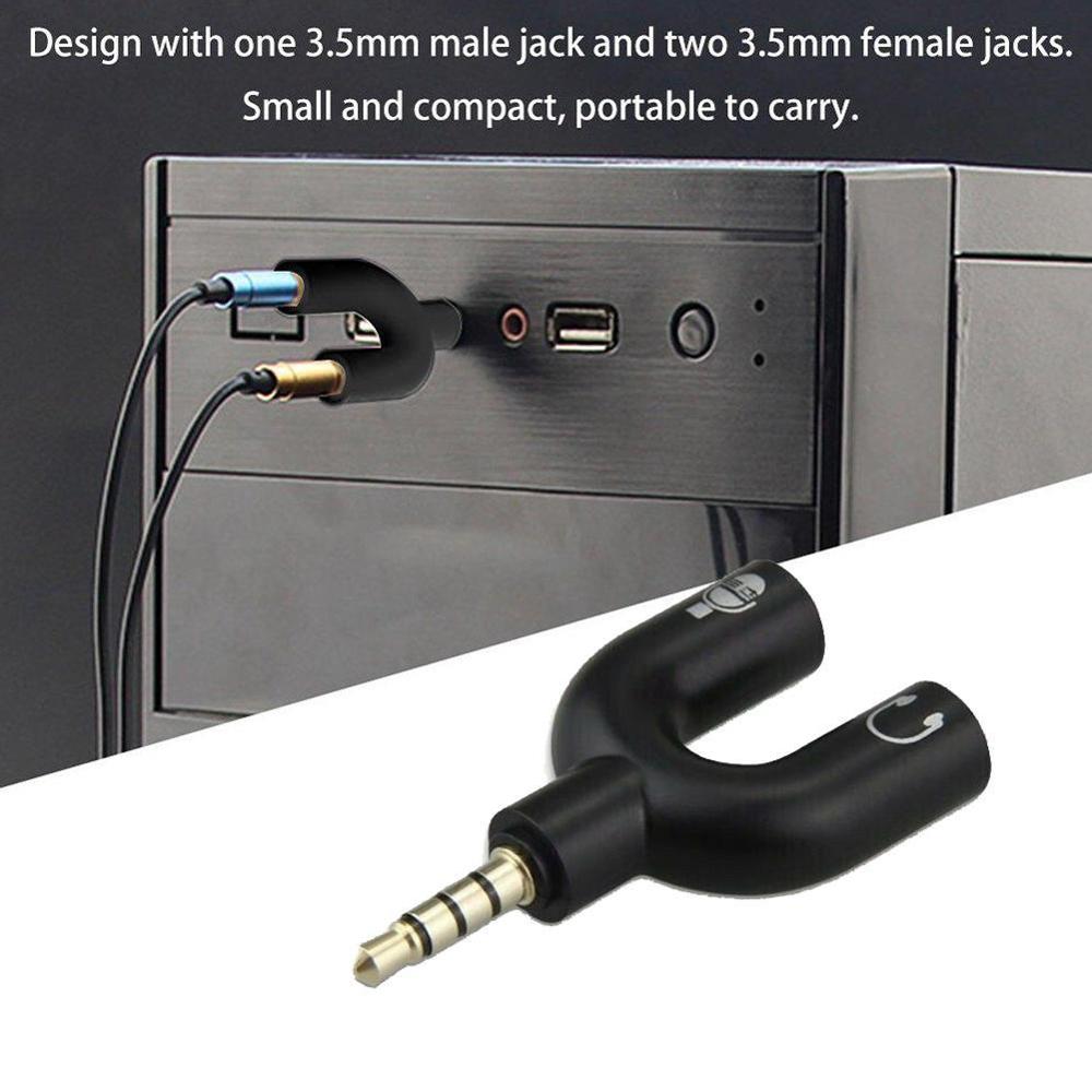 1PC Dual 3,5 MM U Typ Adapter  – Earphone Splitter Jack Bewertung und Preis